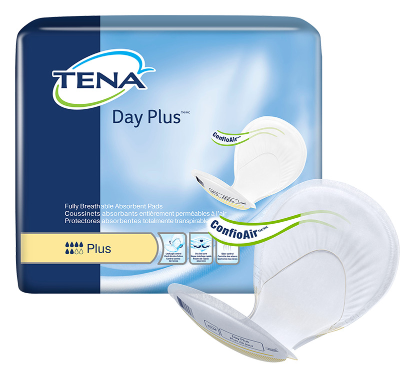 TENA Day Plus 2 Piece Heavy Incontinence Pad, Maximum Absorbency, 62618 Case of 80
