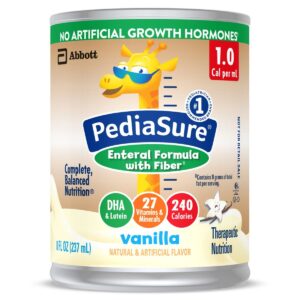 PediaSure Enteral Formula with Fiber, Vanilla, 8 oz. Can, Case of 24