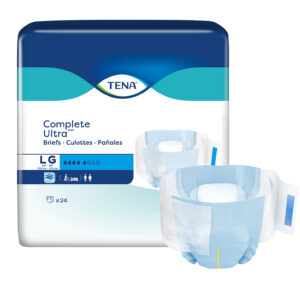 TENA Complete Ultra Incontinence Brief, Moderate Absorbency, Large, 67332, Case of 72