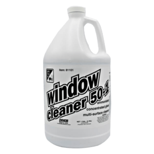 Window Cleaner 50-1, Highly Concentrated Glass Cleaner, 1 Gallon Jug, Case of 4