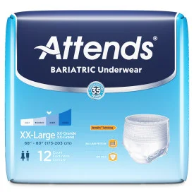 Attends Bariatric Pull On Underwear with Tear Away Seams, 2X-Large, Pack of 12 2 Attends Bariatric Pull On Underwear with Tear Away Seams, 2X-Large, Pack of 12