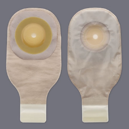 Premier One-Piece Ostomy Pouch with 2" Stoma - Convex Flextend Barrier, Clamp Closure, Tape