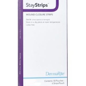 StayStrips Skin Wound Closure, 1/4"X3", Nonwoven Material, Box of 50