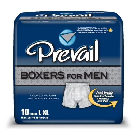 Prevail Boxers for Men, Large/X-Large, Heavy Absorbency
