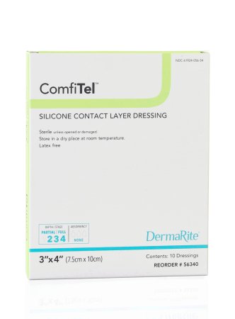 ComfiTel 3"x4" Silicone Wound Contact Layer Dressing, Sterile, Box of 10