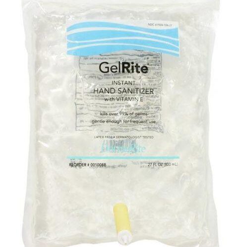 GelRite Hand Sanitizer Gel, 800mL Dispenser Refill Bag, Ethyl Alcohol with Vitamin E