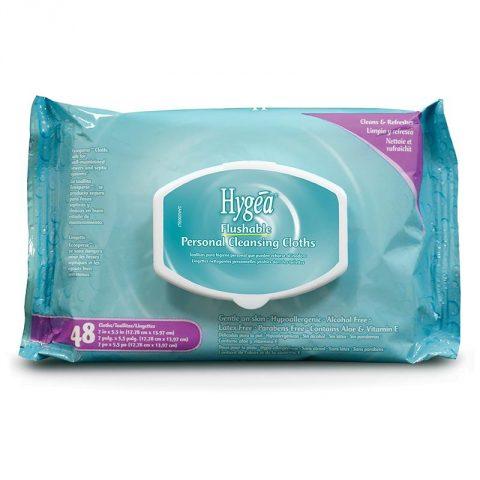 Hygea Pre-Moistened Flushable Wipes with Dispenser Lid - A500F48