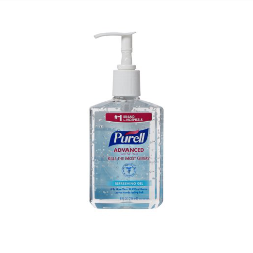 Purell® Advanced Hand Sanitizer, 8 oz. Pump Bottle, Ethyl Alcohol Gel