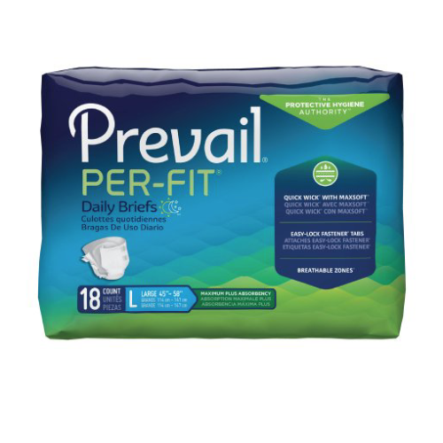 Prevail Per-Fit Adult Brief, Large, Heavy Absorbency