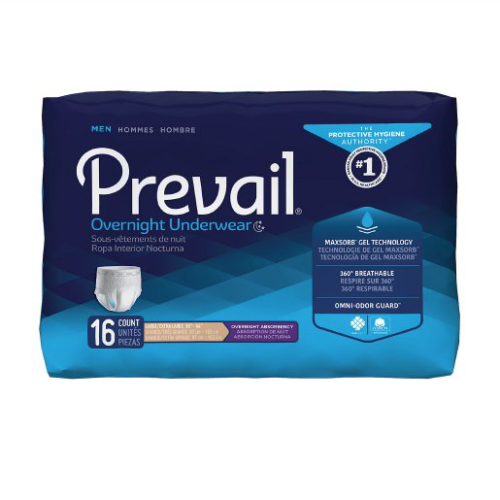 Prevail Men's Overnight Pull On Underwear with Tear Away Seams, Large, Heavy Absorbency