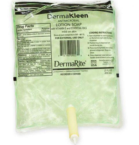 DermaKleen Antimicrobial Lotion Soap, Traditional Bag-N-Box 800ml 0090BB