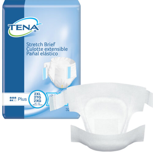TENA Stretch™ Plus Incontinence Brief, Moderate Absorbency, 2X-Large, 61090